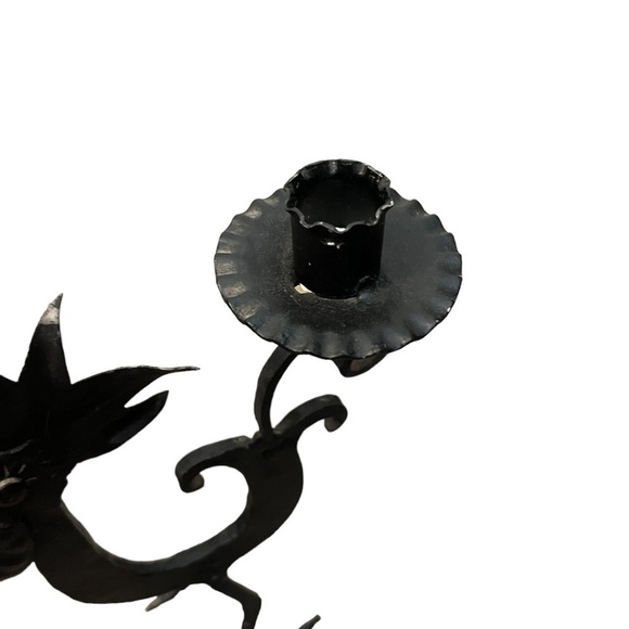 Set Of 2 Wrought Iron Rooster Candlestick Holder Horshoe Folk Art - Picture 9 of 14